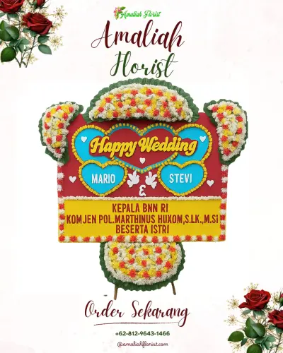 Karangan Papan Bunga Pernikahan di Somawangi